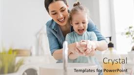  Presentation with viruses - Beautiful PPT theme featuring cute-little-girl backdrop and a soft green colored foreground