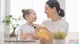  Presentation with viruses - Beautiful slides featuring cute-little-girl backdrop and a coral colored foreground