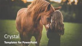  Presentation with meadow - Cool new presentation theme with cute-little-girl backdrop and a tawny brown colored foreground