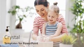  Presentation with viruses - PPT theme with cute-little-girl background and a lemonade colored foreground