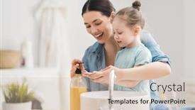  Presentation with viruses - Slide deck consisting of cute-little-girl background and a soft green colored foreground