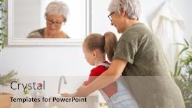  Presentation with viruses - Amazing presentation theme having cute-little-girl backdrop and a soft green colored foreground