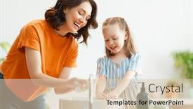  Presentation with viruses - PPT theme consisting of cute-little-girl background and a lemonade colored foreground