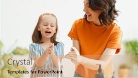  Presentation with viruses - Beautiful slide set featuring cute-little-girl backdrop and a coral colored foreground