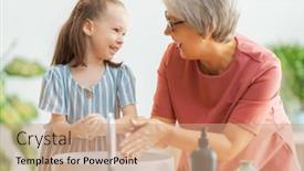  Presentation with viruses - Amazing slide set having cute-little-girl backdrop and a coral colored foreground