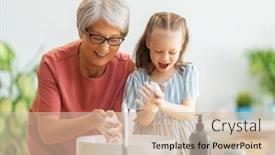  Presentation with viruses - Cool new PPT theme with cute-little-girl backdrop and a lemonade colored foreground