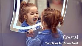  Presentation with mirror reflection - Slides with cute-little-girl background and a ocean colored foreground