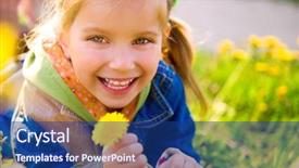  Presentation with meadow - PPT theme having cute little girl background and a ocean colored foreground