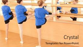  Presentation with dance - Audience pleasing presentation design consisting of cute-little-girls-stretching-legs backdrop and a yellow colored foreground