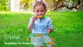  Presentation with happy baby - Beautiful PPT layouts featuring cute-little-happy-baby-boy backdrop and a forest green colored foreground