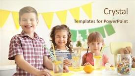  Presentation with cute lemonade - Amazing presentation theme having cute little kids drinking lemonade backdrop and a  colored foreground