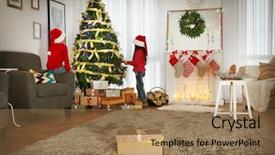  Presentation with christmas kids - Amazing slides having cute little kids in santa backdrop and a  colored foreground