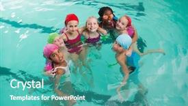  Presentation with whiteboard kids cute cartoon - Colorful PPT theme enhanced with children gym - cute little kids backdrop and a teal colored foreground