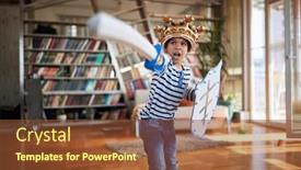  Presentation with knight - Beautiful PPT layouts featuring cute-little-knight-boy backdrop and a tawny brown colored foreground