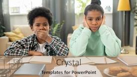  Presentation with mouth - Amazing presentation having cute-little-mixed-race-boy backdrop and a coral colored foreground