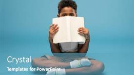  Presentation with african ethnicity - Slide set with cute-little-schoolboy-of-african background and a teal colored foreground