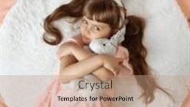  Presentation with motherhood - Slide set having cute-little-smiling-girl background and a coral colored foreground