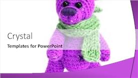  Presentation with teddy bear - Beautiful theme featuring cute little teddy bear backdrop and a white colored foreground