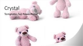  Presentation with teddy bear - PPT theme enhanced with cute little teddy bear background and a white colored foreground