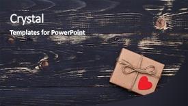  Presentation with aces high card game - Cool new PPT theme with cute little vintage gift box backdrop and a dark gray colored foreground