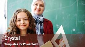  Presentation with arabic children - Beautiful slides featuring cute lovely arabic school children backdrop and a tawny brown colored foreground