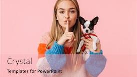  Presentation with pet - Presentation theme with cute-lovely-girl-playing background and a lemonade colored foreground