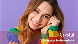  Presentation with cute - PPT layouts having cute-lovely-young-girl-wearing background and a tawny brown colored foreground