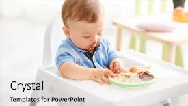  Presentation with cute baby - Amazing presentation theme having cute messy baby eating puree backdrop and a lemonade colored foreground