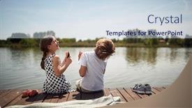  Presentation with sister - Presentation having cute-minor-caucasian-brother background and a sky blue colored foreground