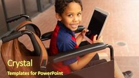  Presentation with school elementary - Slides featuring cute mixed-race disabled school background and a tawny brown colored foreground