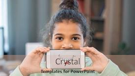  Presentation with race - PPT theme featuring cute-mixed-race-girl background and a coral colored foreground