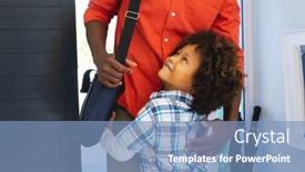  Presentation with work family - PPT layouts featuring cute-multiracial-boy-with-afro background and a  colored foreground