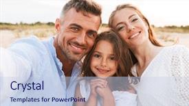  Presentation with happy image - Presentation having cute nature - image of young happy family background and a light blue colored foreground