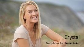  Presentation with old - Amazing PPT theme having cute nature - portrait of beautiful 40-year-old blond backdrop and a coral colored foreground