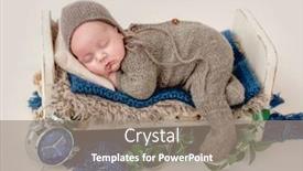 Presentation with sleeping baby - Amazing PPT theme having cute-newborn-baby-boy-sleeping backdrop and a gray colored foreground