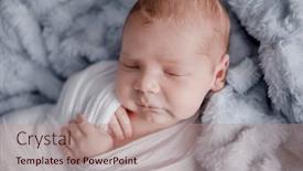  Presentation with infant - PPT layouts consisting of cute-newborn-baby-boy-swaddled background and a coral colored foreground