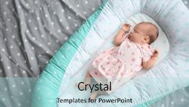  Presentation with cute baby - Audience pleasing PPT theme consisting of cute newborn baby girl lying backdrop and a  colored foreground