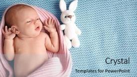  Presentation with baby girl - Theme enhanced with cute newborn baby girl lying background and a light blue colored foreground