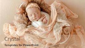  Presentation with infant - Slide set having cute-newborn-baby-girl-sleeping background and a coral colored foreground