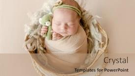  Presentation with sleeping baby - PPT layouts enhanced with cute-newborn-baby-girl-sleeping background and a coral colored foreground