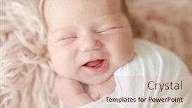  Presentation with dreams - PPT theme consisting of cute-newborn-baby-girl-sleeping background and a lemonade colored foreground