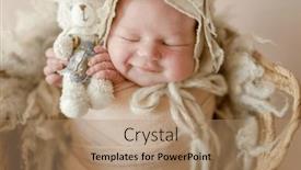  Presentation with infant - Slide set featuring cute-newborn-baby-girl-sleeping background and a coral colored foreground