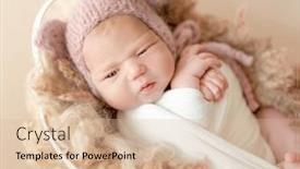  Presentation with infant - Presentation design consisting of cute-newborn-baby-girl-sleeping background and a lemonade colored foreground