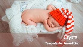  Presentation with baby christmas - Colorful presentation theme enhanced with cute newborn baby sleeps backdrop and a coral colored foreground