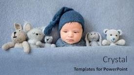  Presentation with newborn - Colorful theme enhanced with cute-newborn-boy-lying-under backdrop and a light blue colored foreground
