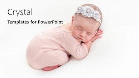  Presentation with newborn - Cool new slides with cute-newborn-in-pink-knitted backdrop and a white colored foreground