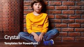  Presentation with old clothes - PPT layouts consisting of cute nine year old boy background and a tawny brown colored foreground