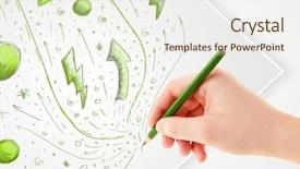  Presentation with paper hand drawn politics - Cool new PPT layouts with cute notepaper - hand drawing abstract sketches backdrop and a sky blue colored foreground