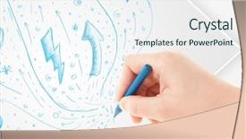  Presentation with paper hand drawn politics - PPT theme featuring cute notepaper - hand drawing abstract sketches background and a  colored foreground