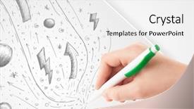  Presentation with paper hand drawn politics - Cool new presentation design with cute notepaper - hand drawing abstract sketches backdrop and a  colored foreground